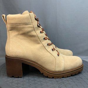 Vince Camuto Gaviana Womens Shoes Leather Lace Up Ankle Boots Beige Tan Size 10